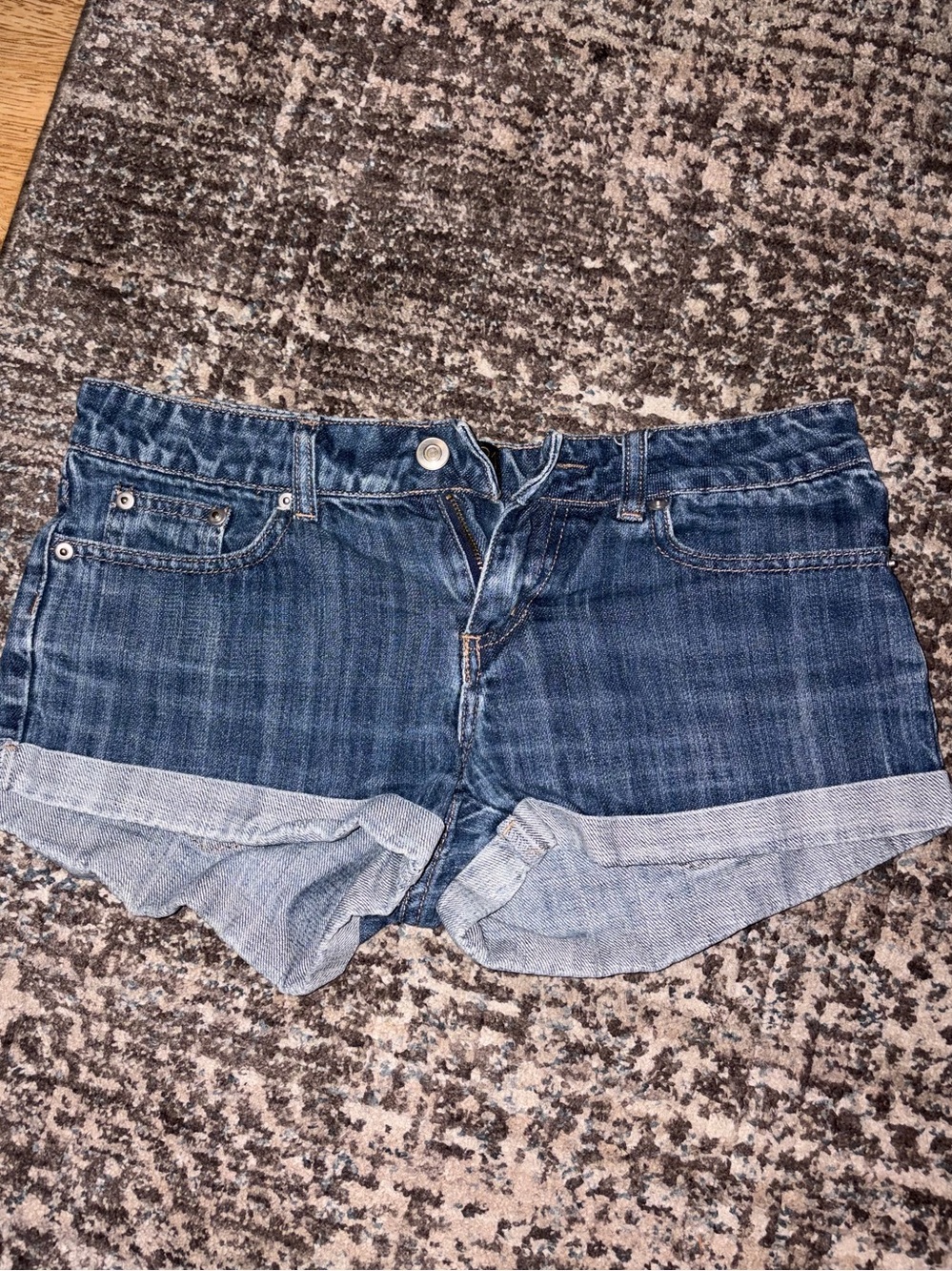 Forever 21 Dark Wash Denim Shorts — Size 26, Cuffed Hem